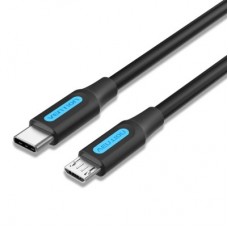 Дата кабель USB-C to Micro 5P 1.5m 2A black Vention (COVBG) - Фото