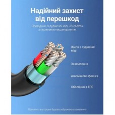 Дата кабель USB-C to Micro 5P 1.5m 2A black Vention (COVBG) - Фото