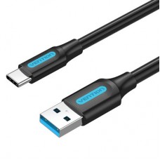 Дата кабель USB 3.0 AM to USB-C 1.5m black Vention (COZBG) - Фото