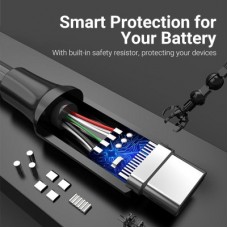 Дата кабель USB 3.0 AM to USB-C 1.5m black Vention (COZBG) - Фото