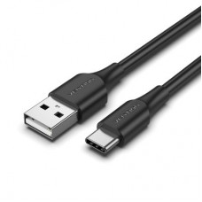 Дата кабель USB 2.0 AM to USB-C 1.0m 3A black Vention (CTHBF) - Фото
