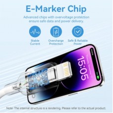 Дата кабель USB 2.0 AM to Lightning 1.0m 2.4A black Vention (LAMBF) - Фото