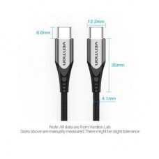 Дата кабель USB-C to USB-C 2.0m 5A aluminum gray Vention (TAEHH) - Фото