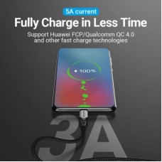 Дата кабель USB-C to USB-C 2.0m 5A aluminum gray Vention (TAEHH) - Фото