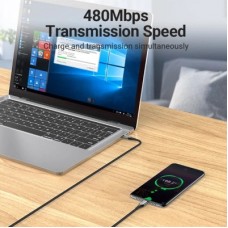 Дата кабель USB-C to USB-C 2.0m 5A aluminum gray Vention (TAEHH) - Фото