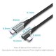 Дата кабель USB-C to USB-C 1.0m 5A 90° corner aluminum gray Vention (TAKHF)