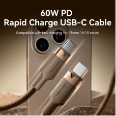 Дата кабель USB-C to USB-C 1.0m 3A aluminum gold Vention (TRDJF) - Фото