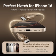 Дата кабель USB-C to USB-C 1.0m 3A aluminum gold Vention (TRDJF) - Фото