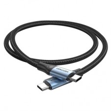 Дата кабель USB-C to USB-C 1.5m 240W aluminum black Vention (TREBG) - Фото