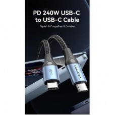 Дата кабель USB-C to USB-C 1.5m 240W aluminum black Vention (TREBG) - Фото