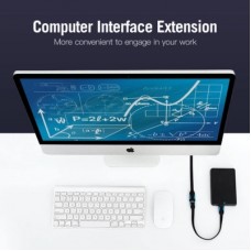 Дата кабель USB 3.0 AM/AF 2.0m flat black Vention (VAS-A13-B200) - Фото