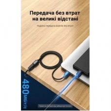 Дата кабель USB 2.0 AM/AF 0.5m black Vention (CBIBD) - Фото