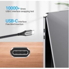 Дата кабель USB-C to USB-C 2.0m aluminum gray Vention (TADHH) - Фото