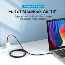 Дата кабель USB-C to USB-C 2.0m aluminum gray Vention (TADHH) - Фото