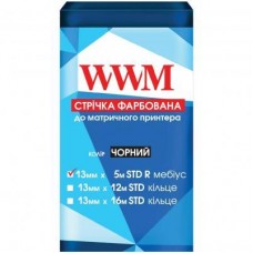 Лента к принтерам 13мм х 5м STD п. Black WWM (R13.5SR)