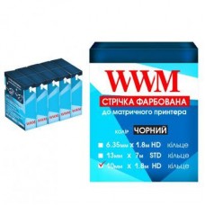 Лента к принтерам 10мм х 1.8м HD к. Black*5шт WWM (R10.1.8H5)