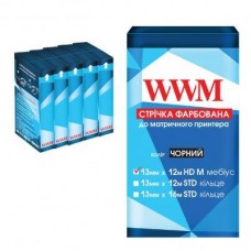 Лента к принтерам 11мм х 12м HD л. Black*5шт WWM (R11.12HM5)