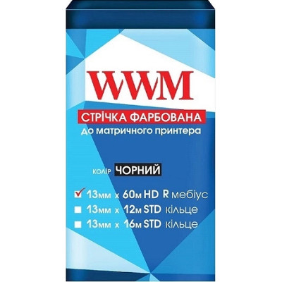 Лента к принтерам 13мм х 60м HD п. Black WWM (M13.60HR)