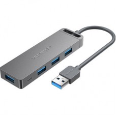 Концентратор Vention USB 3.0 to 4xUSB 3.0 Hub With Power Supply 0.15m black (CHLBB) - Фото
