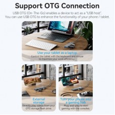 Концентратор Vention USB 3.0 to 4xUSB 3.0 Hub With Power Supply 0.15m black (CHLBB) - Фото