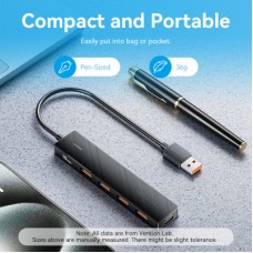 Концентратор Vention USB to 4xUSB 3.2 Gen2 + USB-C 10Gbps 0.15m black (CHOBB) - Фото