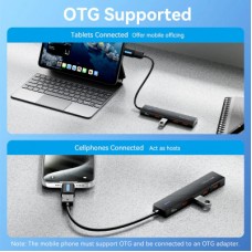 Концентратор Vention USB to 4xUSB 3.2 Gen2 + USB-C 10Gbps 0.15m black (CHOBB) - Фото