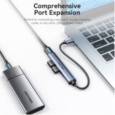 Концентратор Vention USB 3.0 to 1xUSB 3.0 + 3xUSB 2.0 0.15 m gray (CKOHB) - Фото