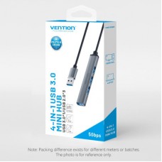 Концентратор Vention USB 3.0 to 1xUSB 3.0 + 3xUSB 2.0 0.15 m gray (CKOHB) - Фото