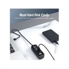 Концентратор Vention USB 2.0 to 4xUSB 2.0 0.15m black (VAS-J43-B015) - Фото