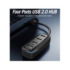 Концентратор Vention USB 2.0 to 4xUSB 2.0 0.15m black (VAS-J43-B015) - Фото