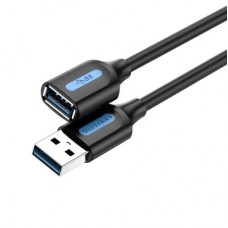Дата кабель USB 2.0 AM/AF 2.0m black Vention (CBHBH) - Фото