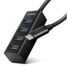 Концентратор AXAGON USB-C to 4xUSB 3.0 0.2m black (HUE-M1C) - Фото