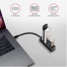 Концентратор AXAGON USB-C to 4xUSB 3.0 0.2m black (HUE-M1C) - Фото
