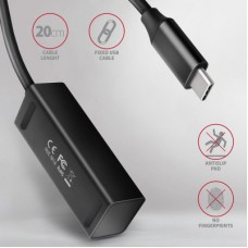Концентратор AXAGON USB-C to 4xUSB 3.0 0.2m black (HUE-M1C) - Фото