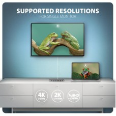 Концентратор AXAGON USBC to 2xUSBA + 1xUSBC + 2xHDMI + RJ45 + PD100W 0.15m gray (HMC-7HX2) - Фото
