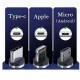 Дата кабель USB 2.0 AM to Lightning + Micro 5P + Type-C magnetic black Denmen (DN-D09E-BK)