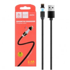 Дата кабель USB 2.0 AM to Lightning magnetic black Denmen (DN-D09L-BK) - Фото
