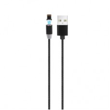 Дата кабель USB 2.0 AM to Lightning magnetic black Denmen (DN-D09L-BK) - Фото