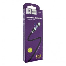 Дата кабель USB 2.0 AM to USB-C magnetic black Denmen (DN-D09T-BK) - Фото