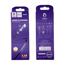 Дата кабель USB 2.0 AM to USB-C magnetic black Denmen (DN-D09T-BK) - Фото