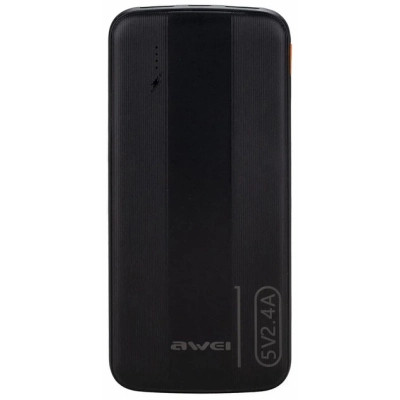 Батарея універсальна AWEI 10000 mAh P20K, 12W, Black (6954284009744)