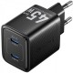 Зарядний пристрій Vention 2xUSB-C PD45W GaN black (FEFB0-EU)