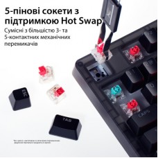 Клавіатура HyperX Origins 2 65 HX Red USB UA Black (B4QS3AA) - Фото