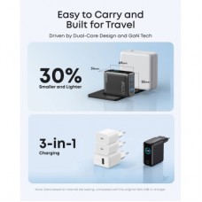 Зарядний пристрій Anker 2xUSB-C PD100W + 1xUSB GaN w Display + cable USB-C dark gray (B121BGZ1) - Фото