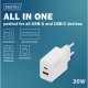 Зарядний пристрій Digitus 1xUSB-C + 1xUSB 20 W (DA-10300) Зарядний пристрій Digitus 1xUSB-C + 1xUSB 20 W (DA-10300)