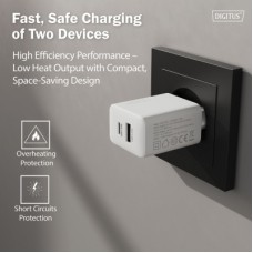 Зарядний пристрій Digitus 1xUSB-C + 1xUSB 30 W GaN (DA-10301) - Фото