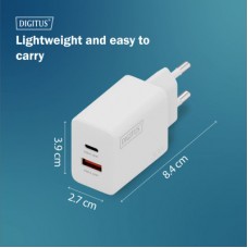 Зарядний пристрій Digitus 1xUSB-C + 1xUSB 30 W GaN (DA-10301) - Фото