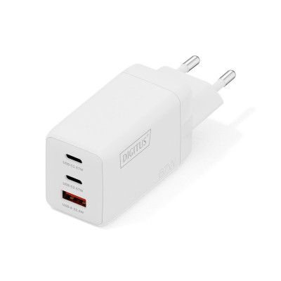 Зарядний пристрій Digitus 2xUSB-C + 1xUSB 67W GaN (DA-10303)