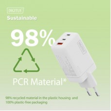 Зарядний пристрій Digitus 2xUSB-C + 1xUSB 67W GaN (DA-10303) - Фото