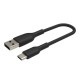 Дата кабель USB 2.0 AM to USB-C 0.15m 15 W PVC black Belkin (CAB001BT0MBK)